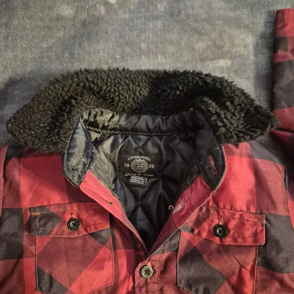 Buffalo David Bitton-Living The Dream 4T Black & Red Flannel Jacket